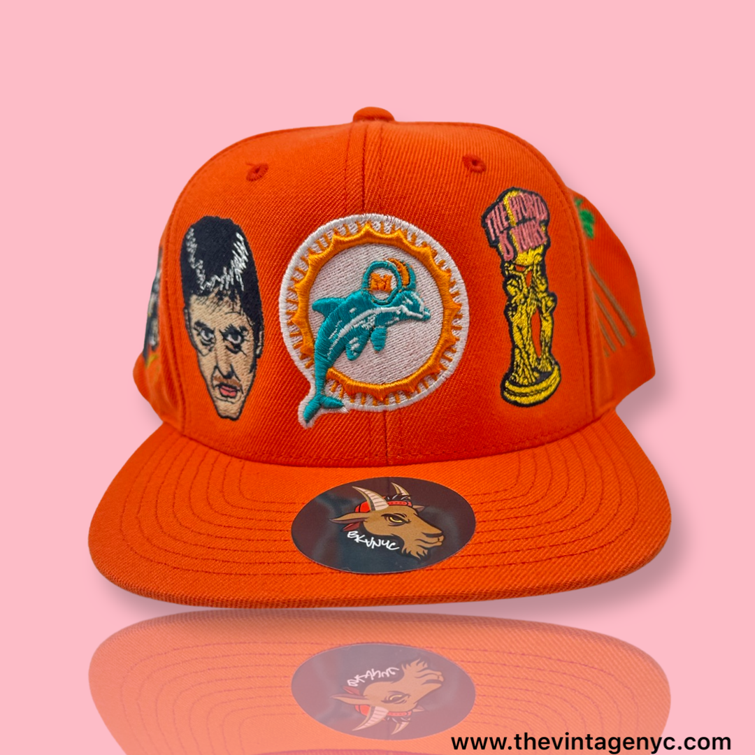 Orange Miami Dolphins x Scarface Custom Snapback Hat – The Vintage NYC