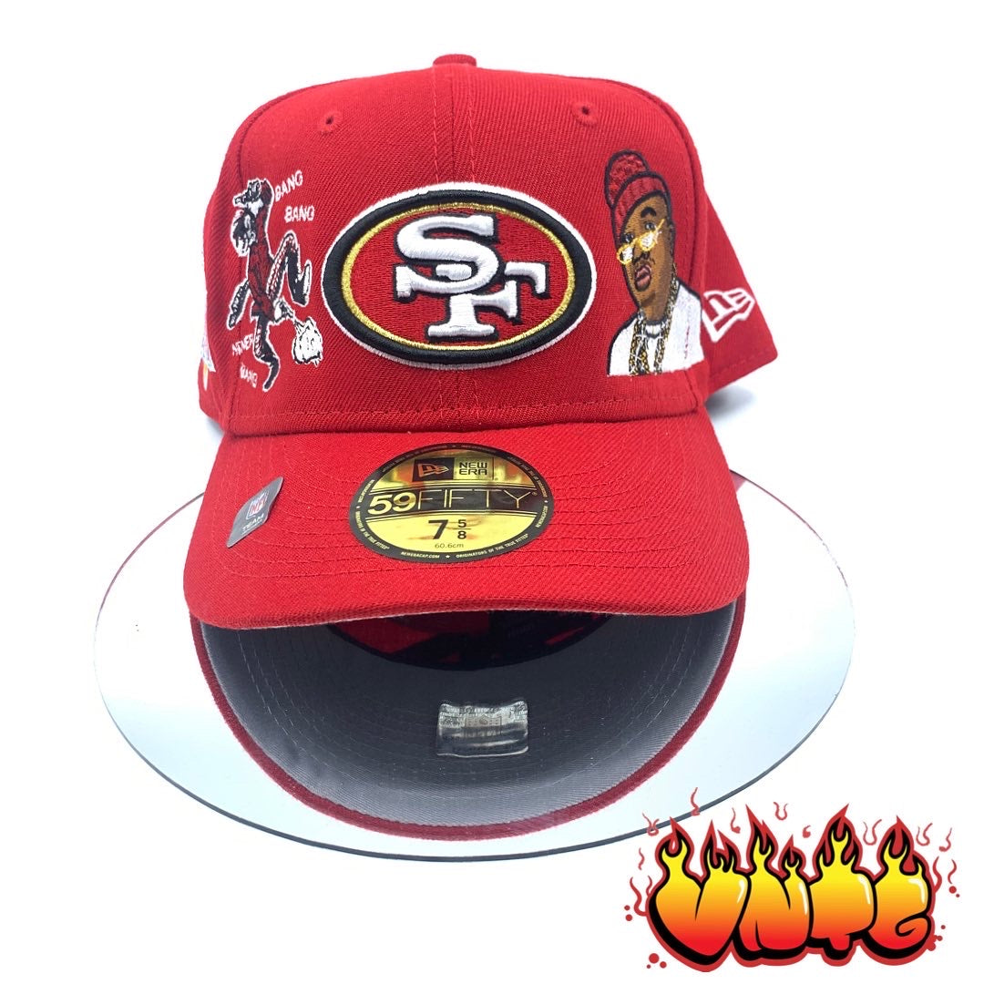 San Francisco 49ers x Bang Bang Custom Fitted Cap Grey UV READ DESCR –  The Vintage NYC