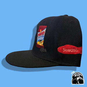 Black Old School Snacks Snapback Hat