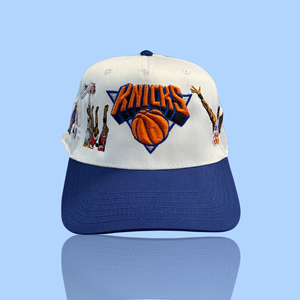 White/Blue New York Knicks Vntg Snapback Hat 90s