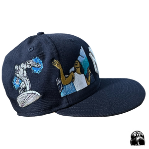 Navy Wavy Fitted
