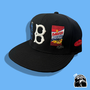 Black Old School Snacks Snapback Hat