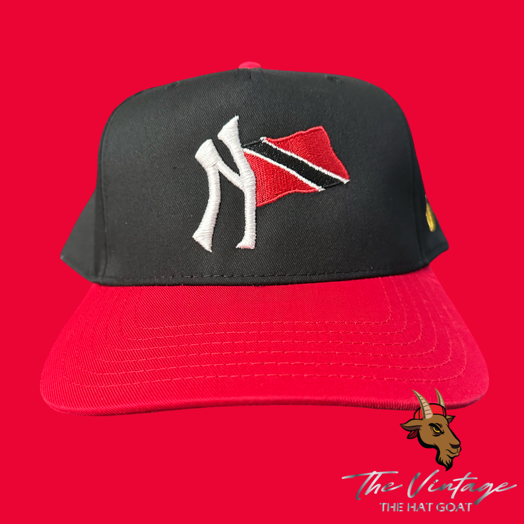 Black/Red Yankee x Trinidad Flag Snapback Hat