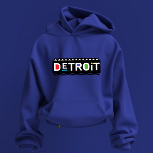 Royal Blue Detroit Embroidered Hoodie