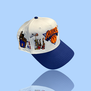 White/Blue New York Knicks Vntg Snapback Hat 90s