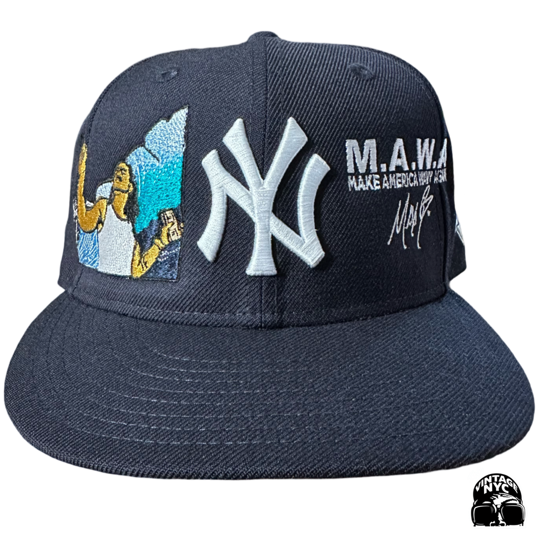 Navy Wavy Fitted