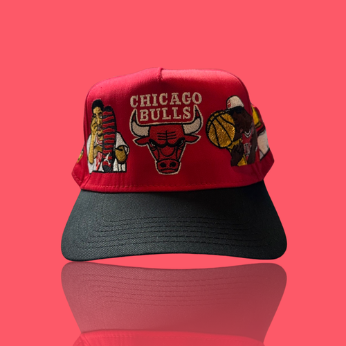 Red/Black Bulls 72-10 Snapback Hat 90s Team
