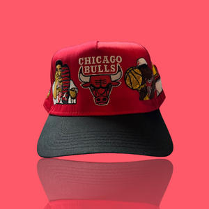 Red/Black Bulls 72-10 Snapback Hat 90s Team