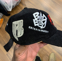Black Corduroy Legendary Labels Dad Cap Hat