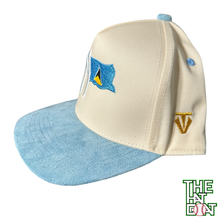 Cream/Smy Blue Yankee x St. Lucia Flag Snapback Hat