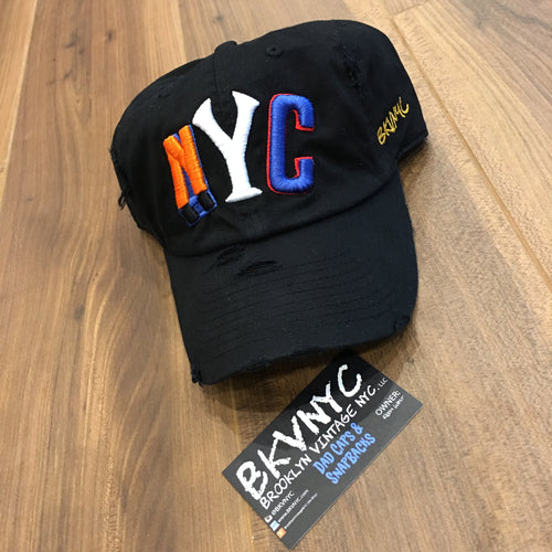 Black NYC 3D Vintage Dad Cap