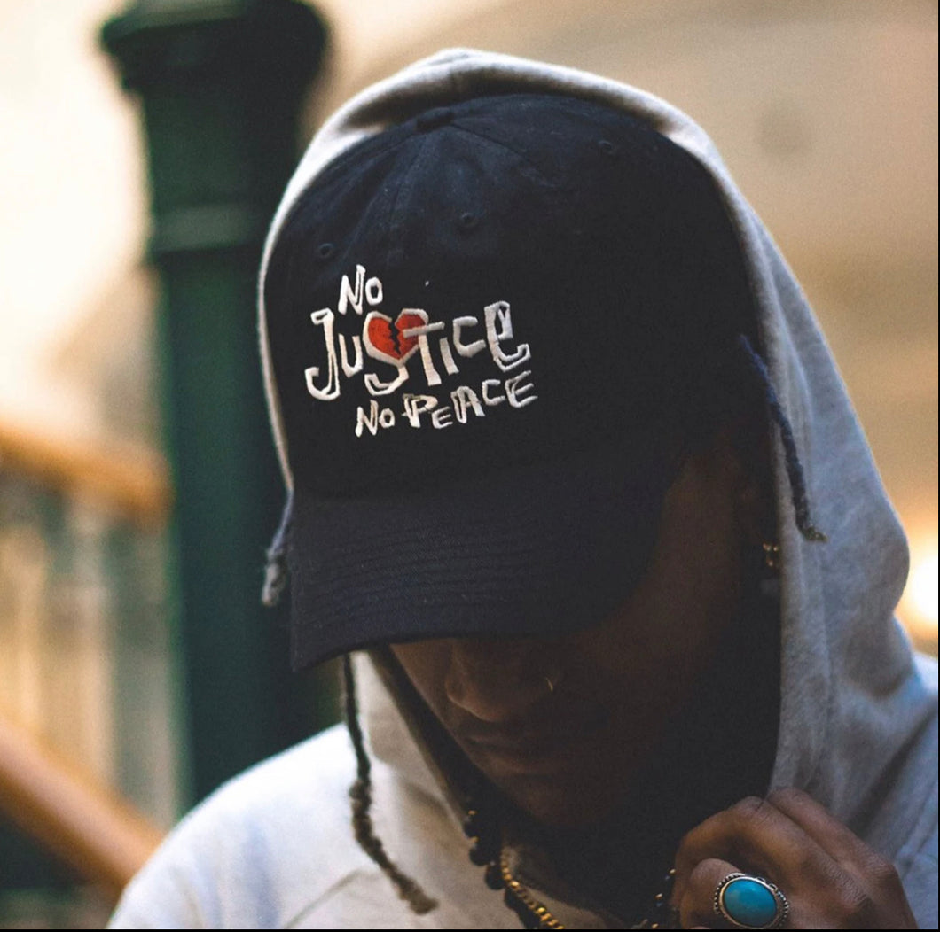 Black No Justice No Peace Dad Cap Hat
