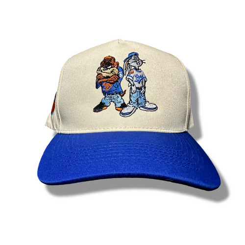 Beige/Blue Looney Knicks Snapback Hat