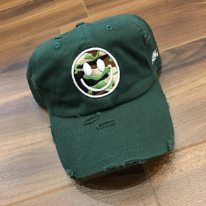 Forest Green Camo Smiley Dad Cap Hat