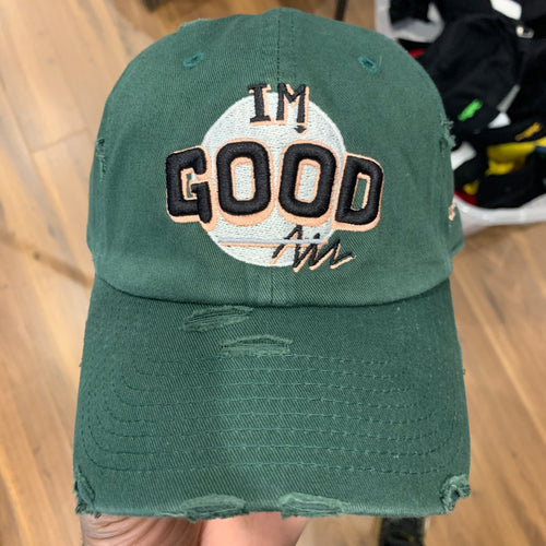 Forest Green I'm Good Dad Cap Hat