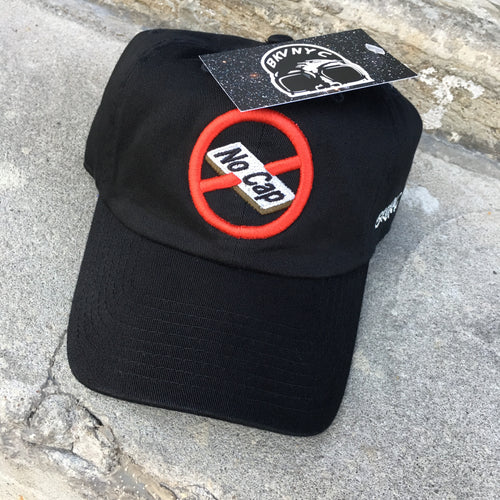 Black No Cap Dad Cap Hat