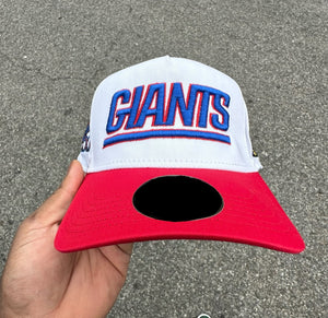 White/Red New York Giants Vintage Style Snapback Hat 2-Tone