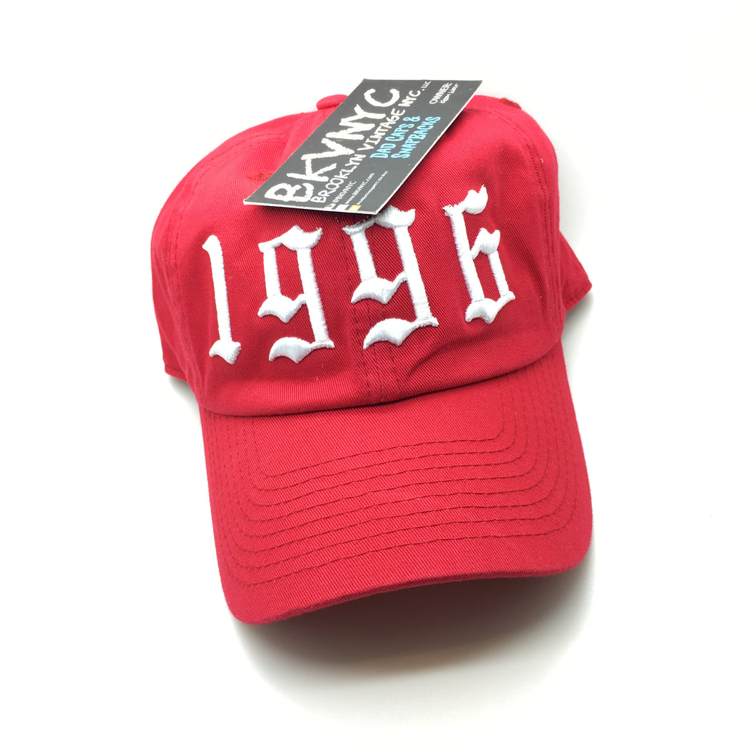 Red 1996 Dad Cap Hat