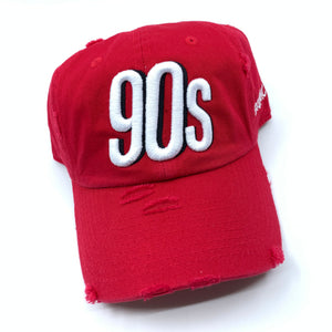 Red 90s Dad Cap Hat