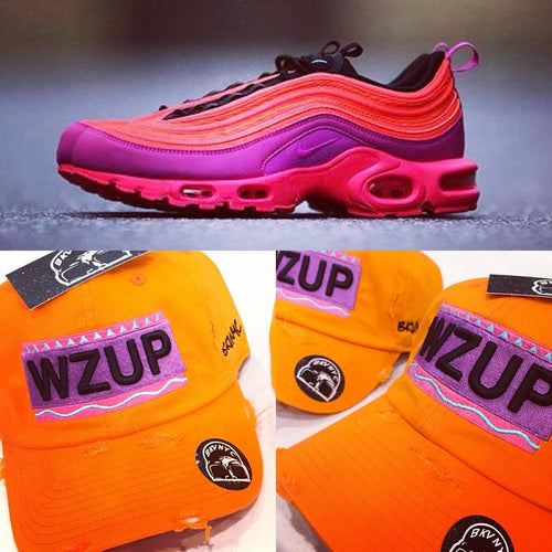 Orange Distressed WZUP Dad Cap For Air Max 97/ Hybrid