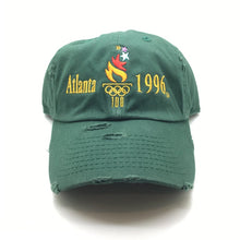 Green Distressed ATL96OLM Dad Cap Hat