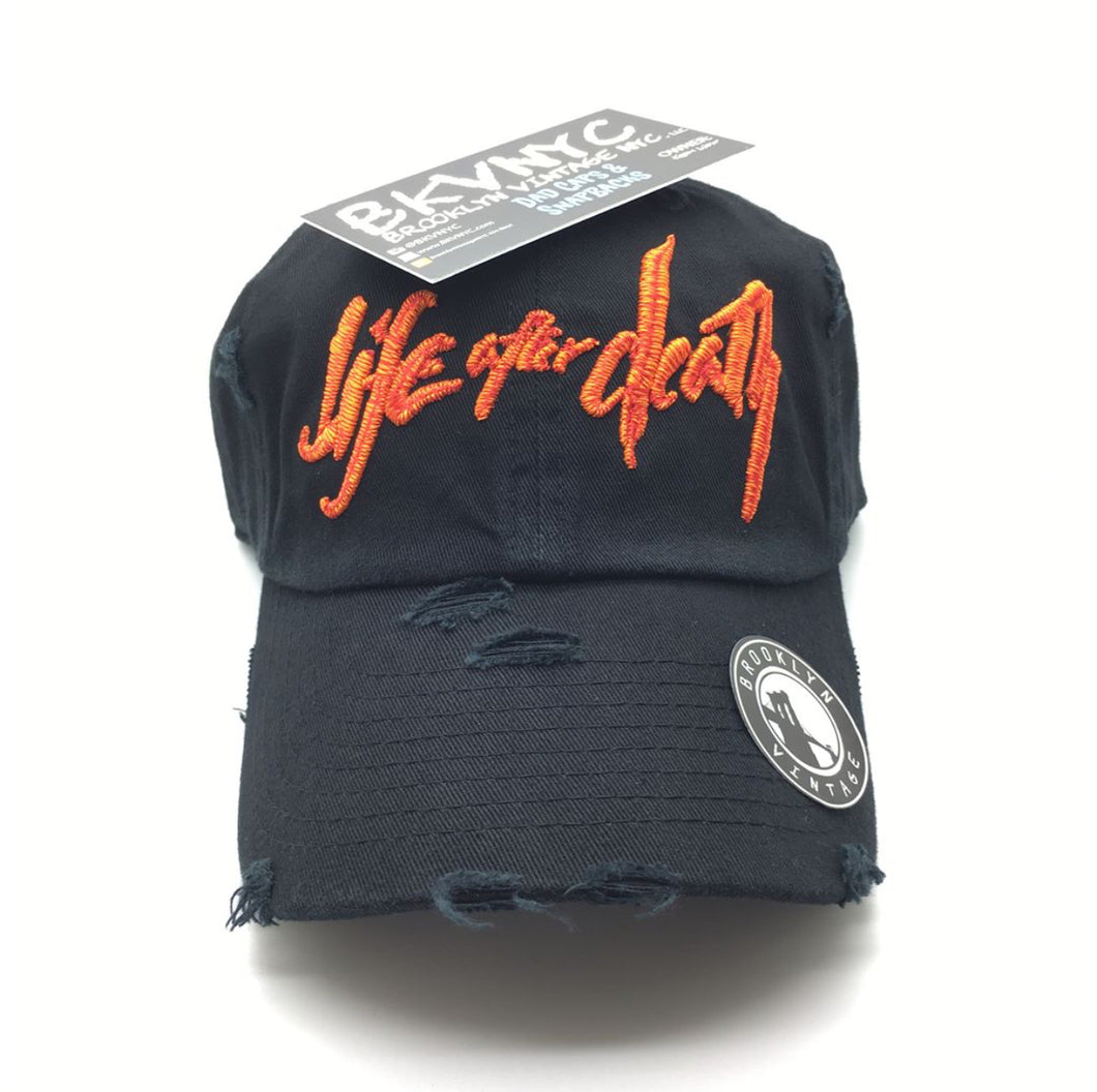 Black Distressed The Afterlife Dad Cap Hat