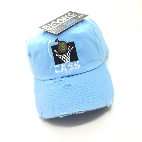 Sky Blue Distressed Cash Dad Cap Hat