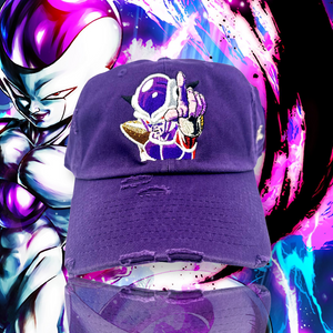 Purple Distressed Freiza DBZ Dad Cap Hat