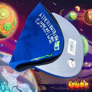 New York Yankee x "Rick And Morty" Custom Fitted Cap Royal Blue Grey UV READ DESCRIPTION!!