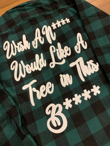 Black/Green "Wish You Would" Long Sleeve Shirt