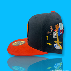 Blk/Orange Cleveland Theme Custom Snapback Hat