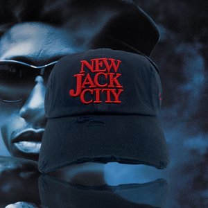 Black Distressed New Jack City Dad Cap Hat