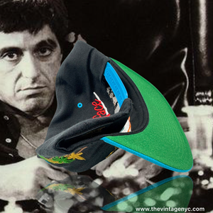 Black/Teal Miami Dolphins x Scarface Custom SnapBack Hat